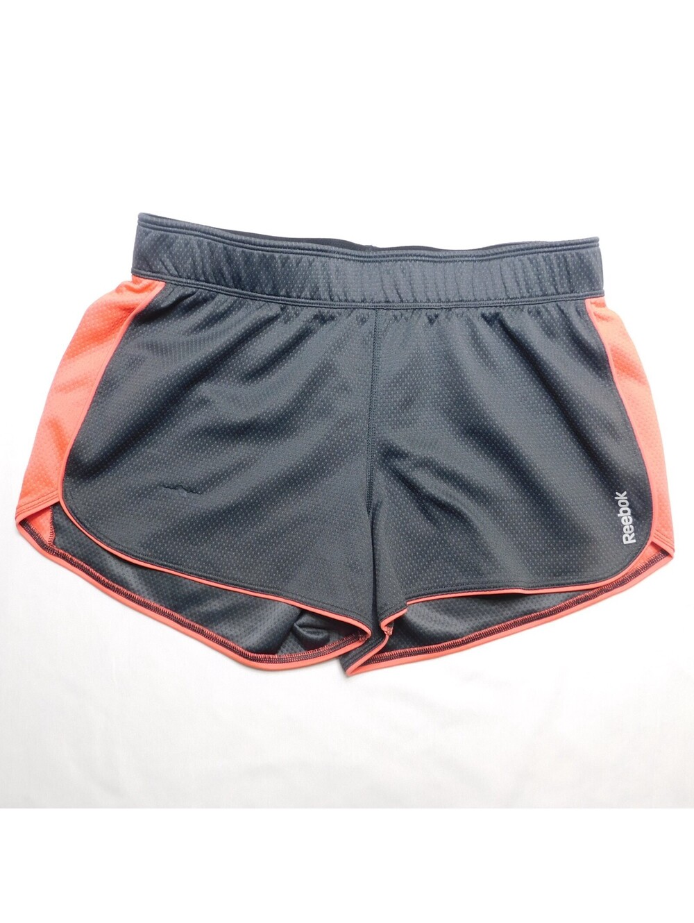 Reebok Shorts Women's Small S Gray Pink Striped Mesh Athletic Running Gym Workou